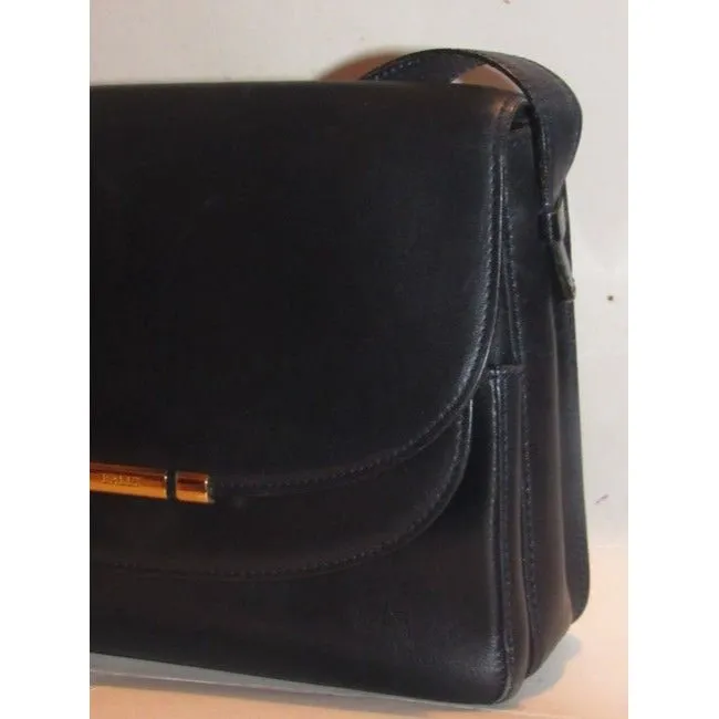 Bally Vintage Pursesdesigner Purses Navy Blue Leather Shoulder Bag