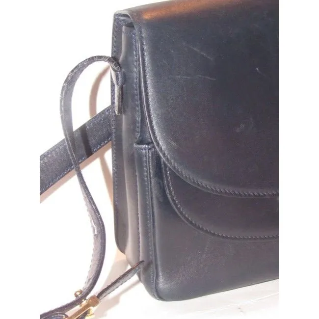 Bally Vintage Pursesdesigner Purses Navy Blue Leather Shoulder Bag