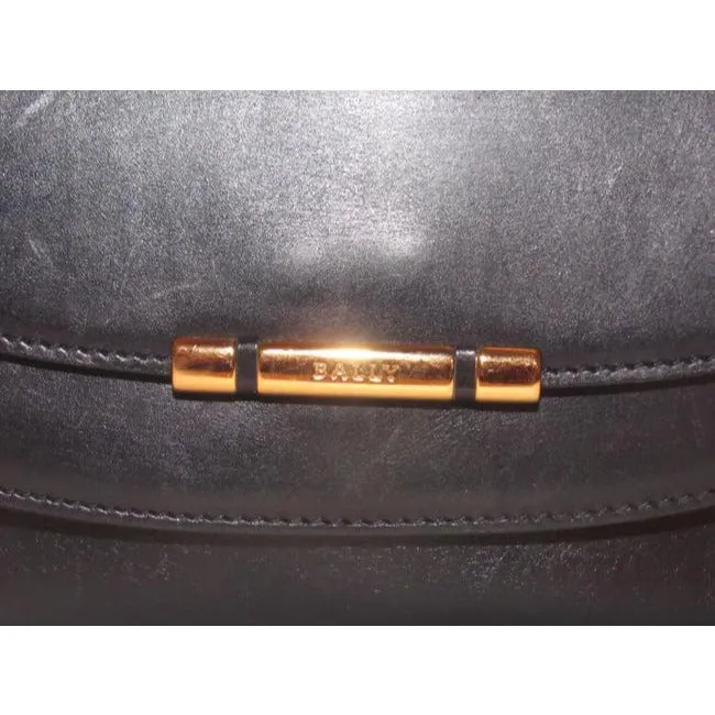 Bally Vintage Pursesdesigner Purses Navy Blue Leather Shoulder Bag
