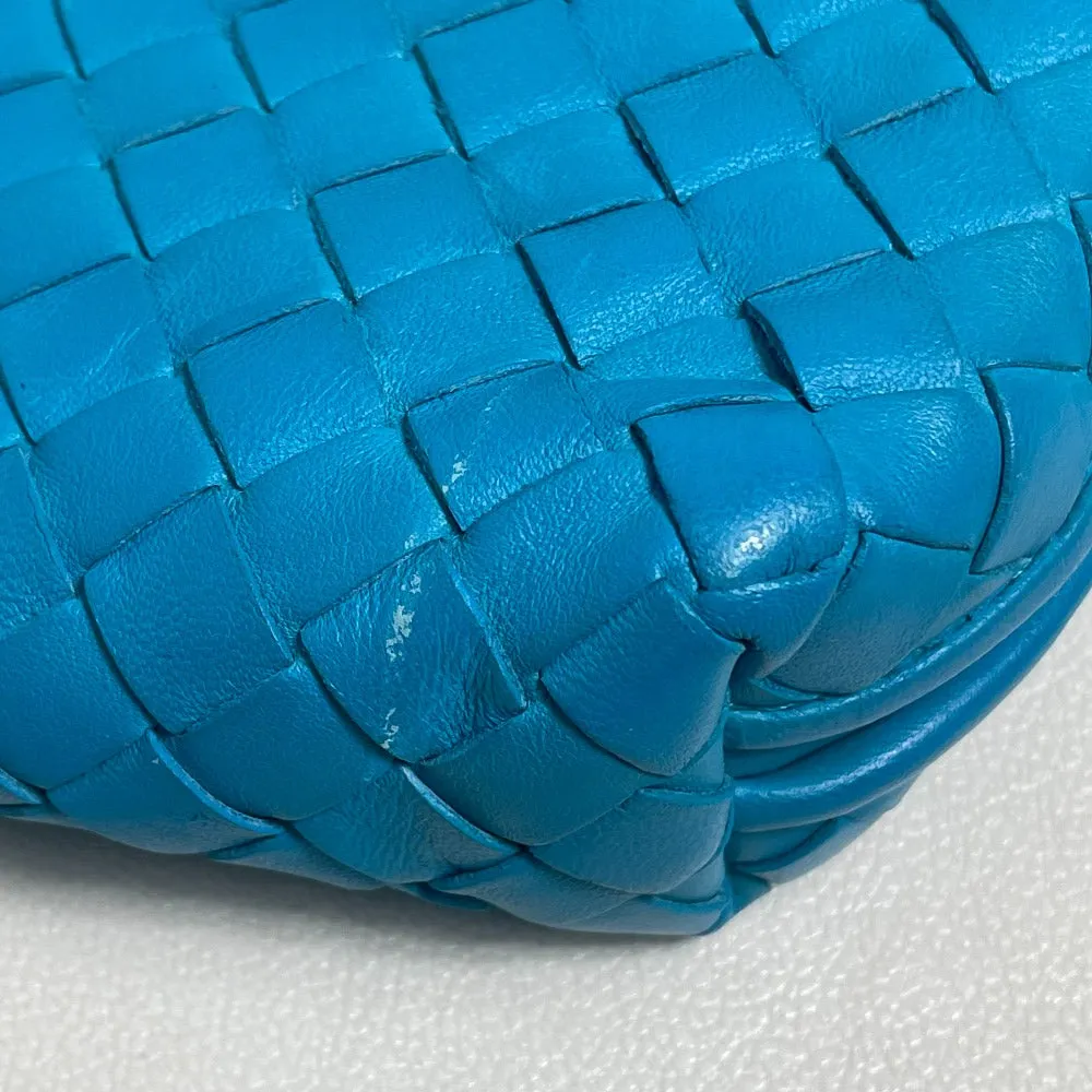 BOTTEGAVENETA Shoulder Bag 245354 Lamb leather blue INTRECCIATO Nodini Women Used