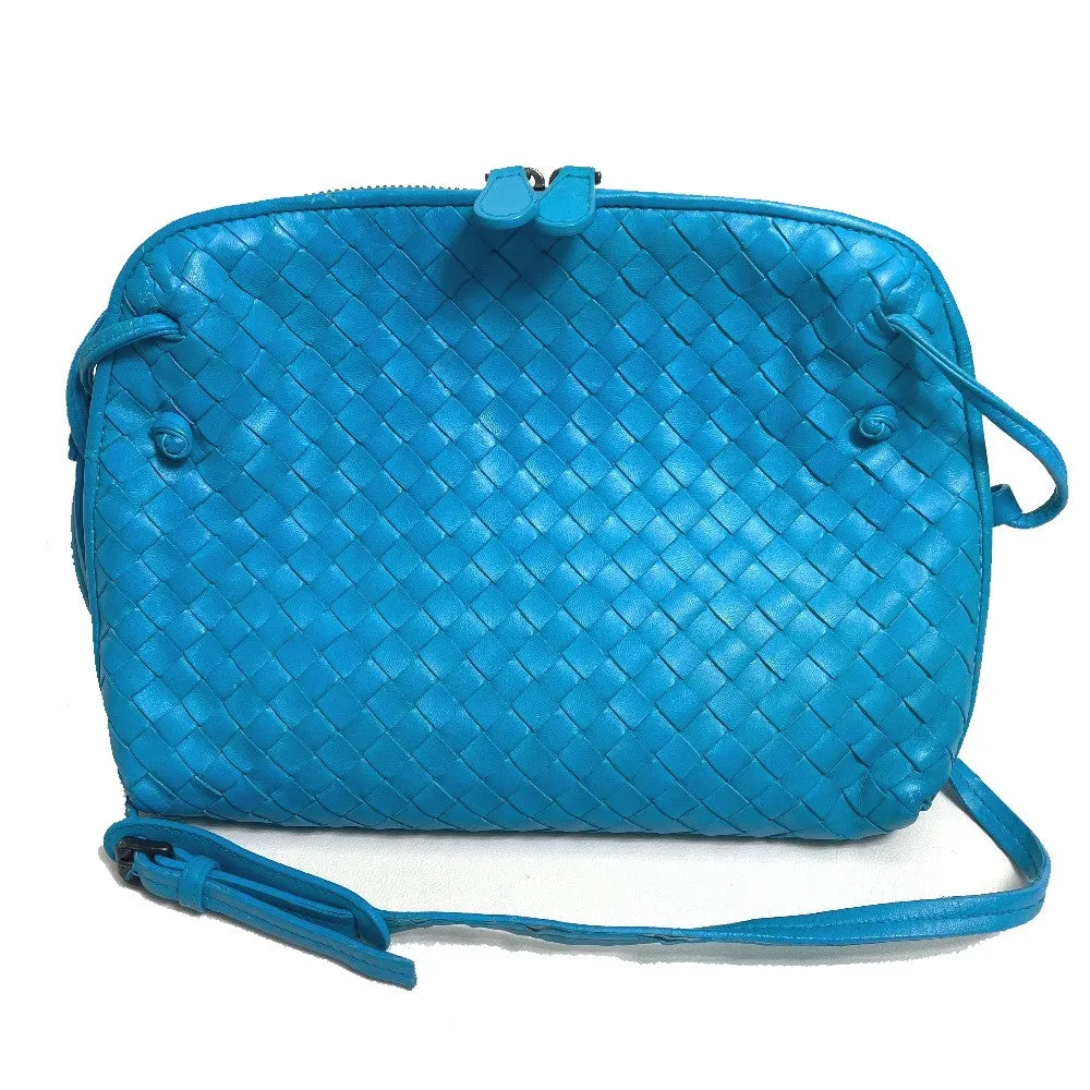 BOTTEGAVENETA Shoulder Bag 245354 Lamb leather blue INTRECCIATO Nodini Women Used