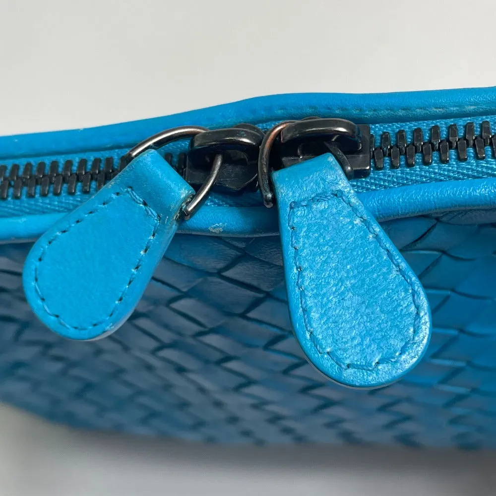 BOTTEGAVENETA Shoulder Bag 245354 Lamb leather blue INTRECCIATO Nodini Women Used