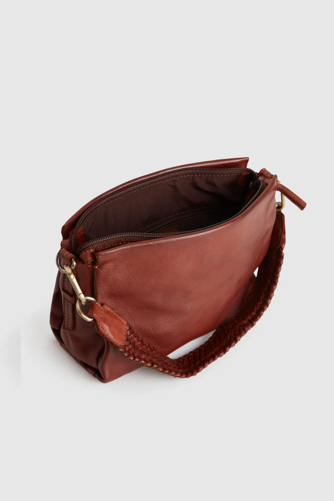 Bree Leather Braid Crossbody Bag
