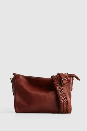 Bree Leather Braid Crossbody Bag