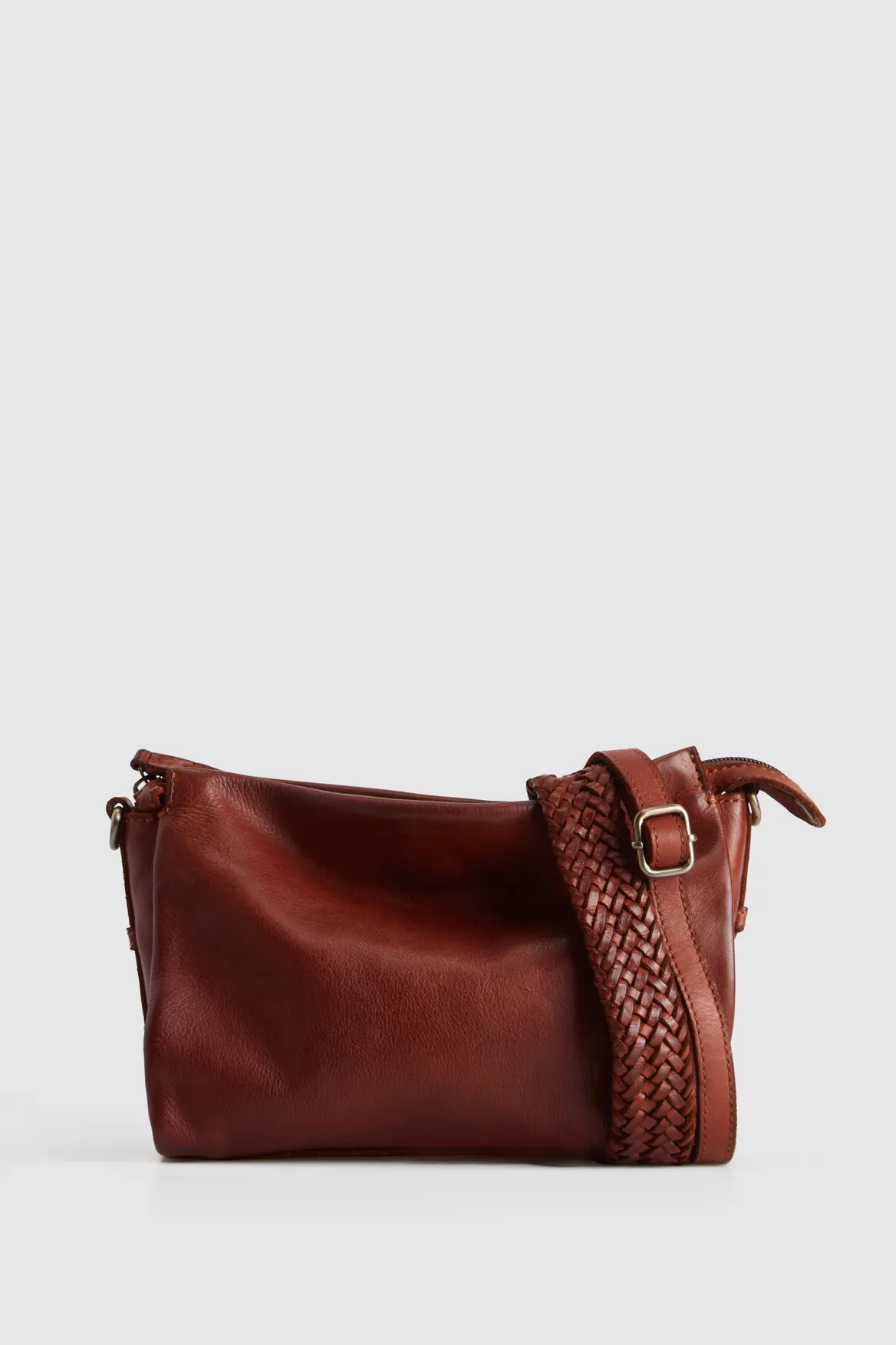 Bree Leather Braid Crossbody Bag