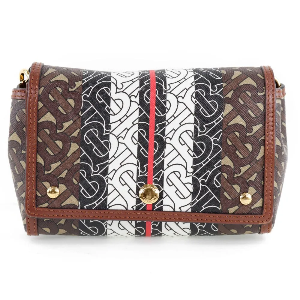 BURBERRY Shoulder Bag PVC , Calfskin Brown / black / white / red Monogram Women Used