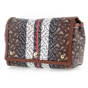 BURBERRY Shoulder Bag PVC , Calfskin Brown / black / white / red Monogram Women Used