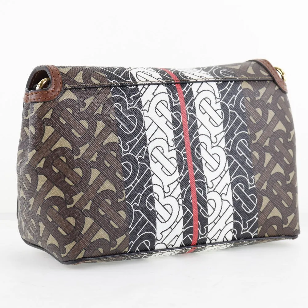 BURBERRY Shoulder Bag PVC , Calfskin Brown / black / white / red Monogram Women Used