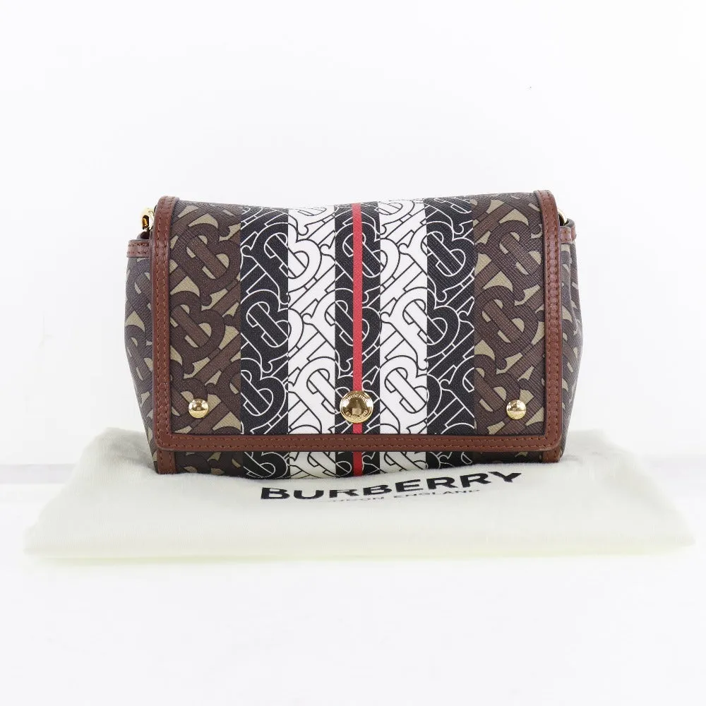BURBERRY Shoulder Bag PVC , Calfskin Brown / black / white / red Monogram Women Used