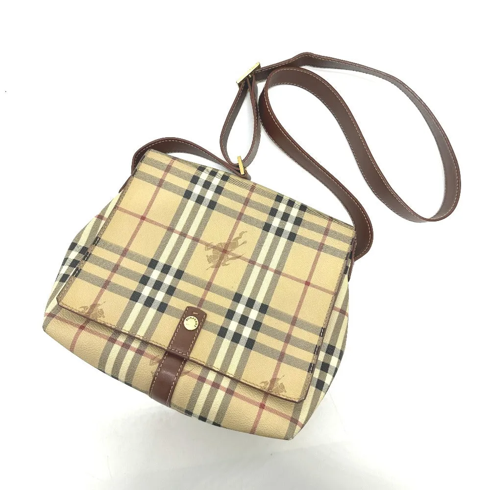 BURBERRY Shoulder Bag PVC / Leather beige check Women Used