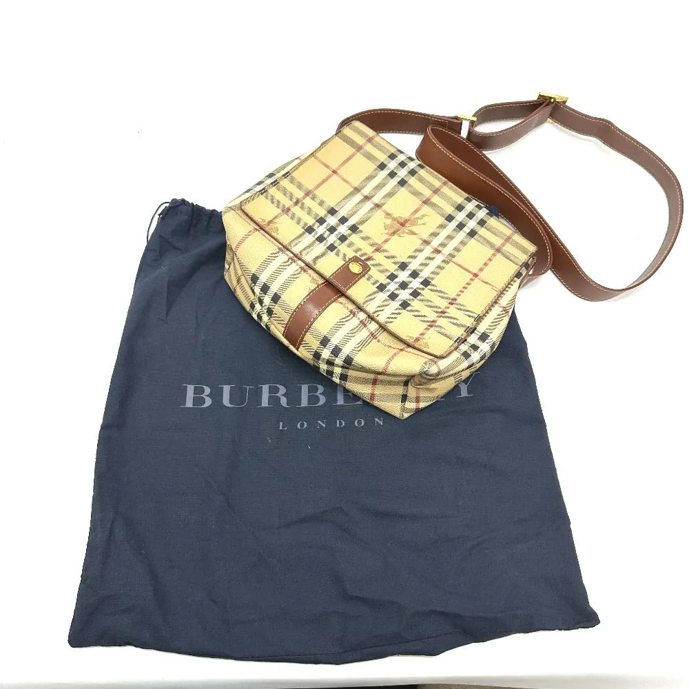 BURBERRY Shoulder Bag PVC / Leather beige check Women Used