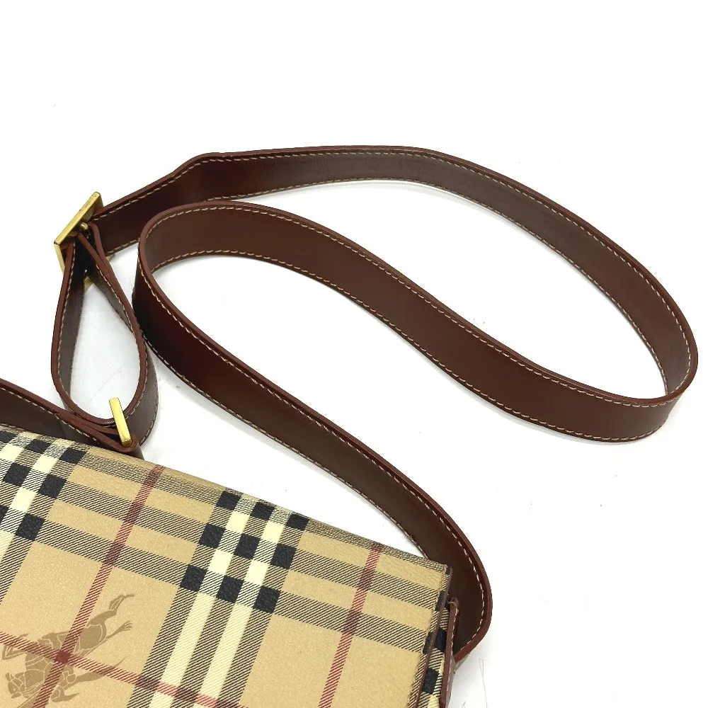 BURBERRY Shoulder Bag PVC / Leather beige check Women Used