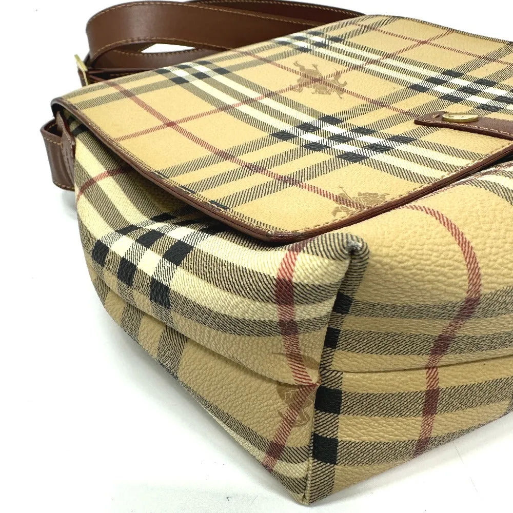 BURBERRY Shoulder Bag PVC / Leather beige check Women Used