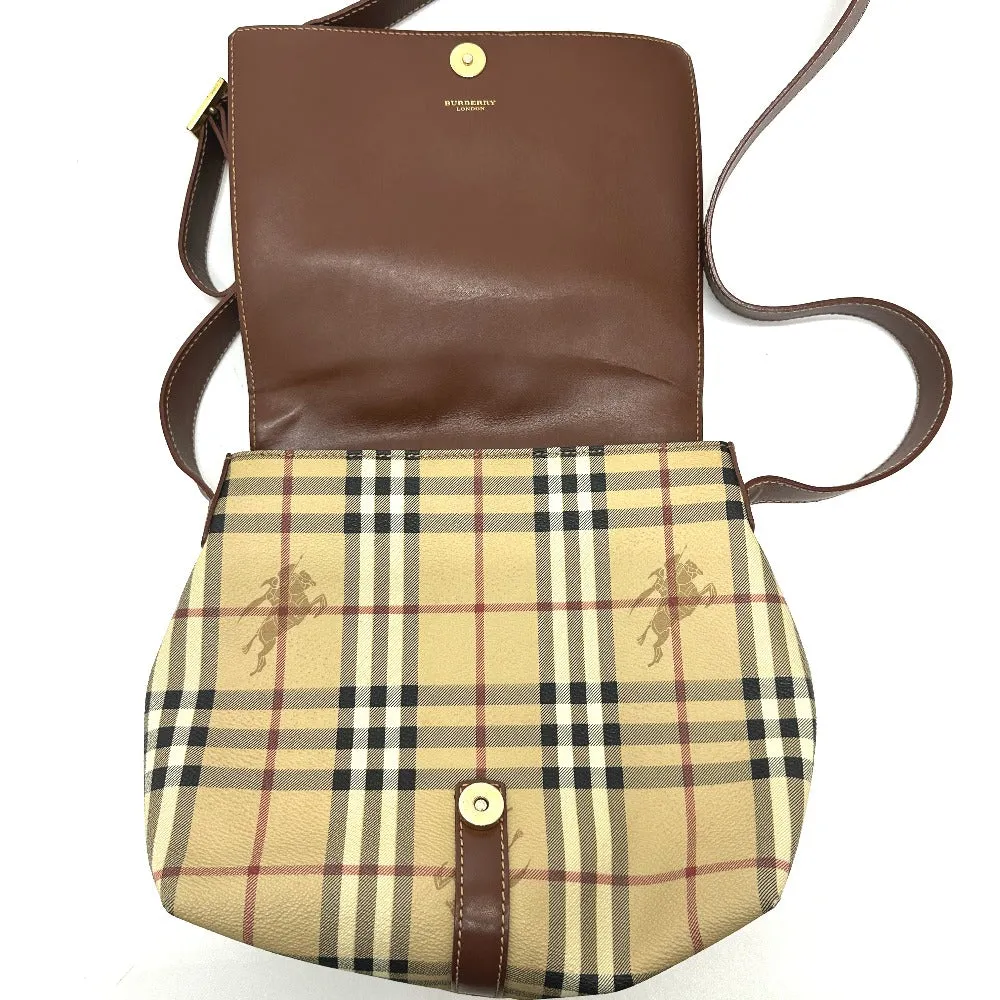 BURBERRY Shoulder Bag PVC / Leather beige check Women Used