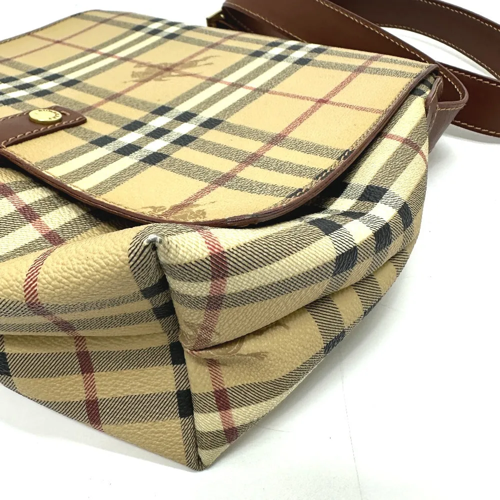 BURBERRY Shoulder Bag PVC / Leather beige check Women Used