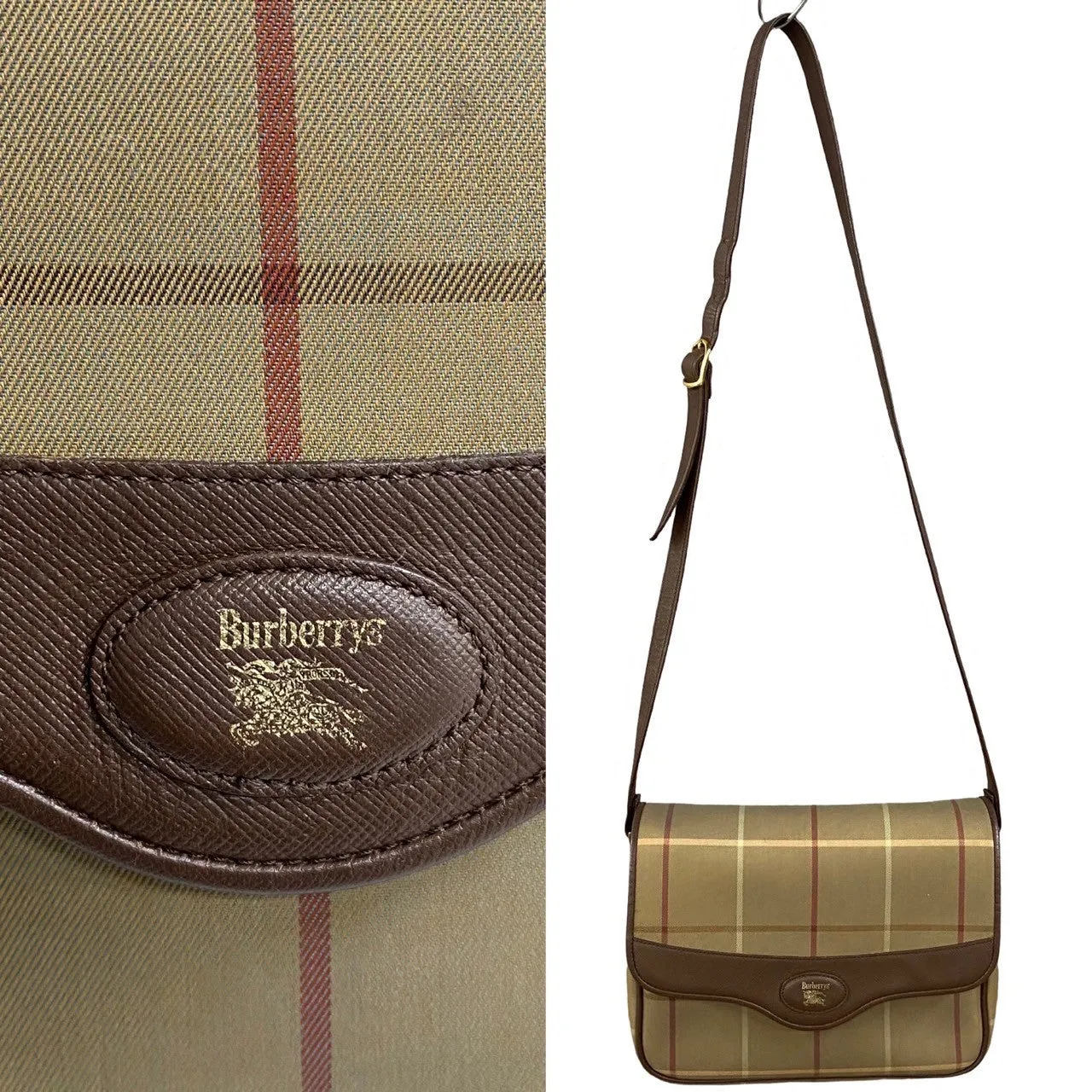 Burberrys Shoulder Bag leather Brown