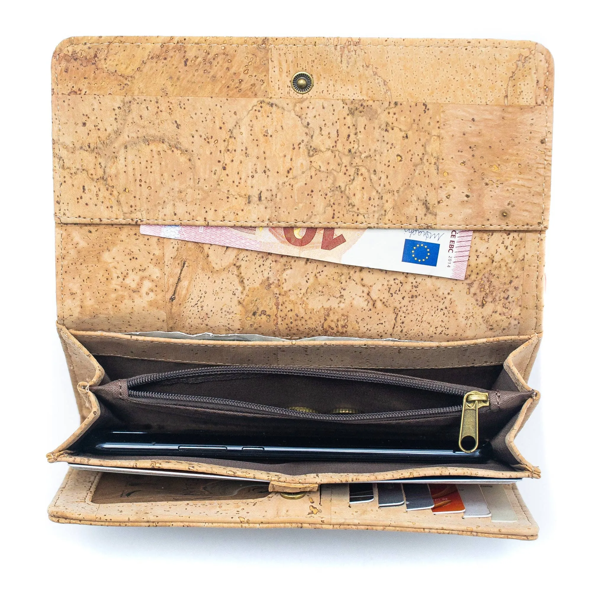 BUY 1 GET 1 FREE: All natural cork bifold smart vegan women's wallet BAG-2017