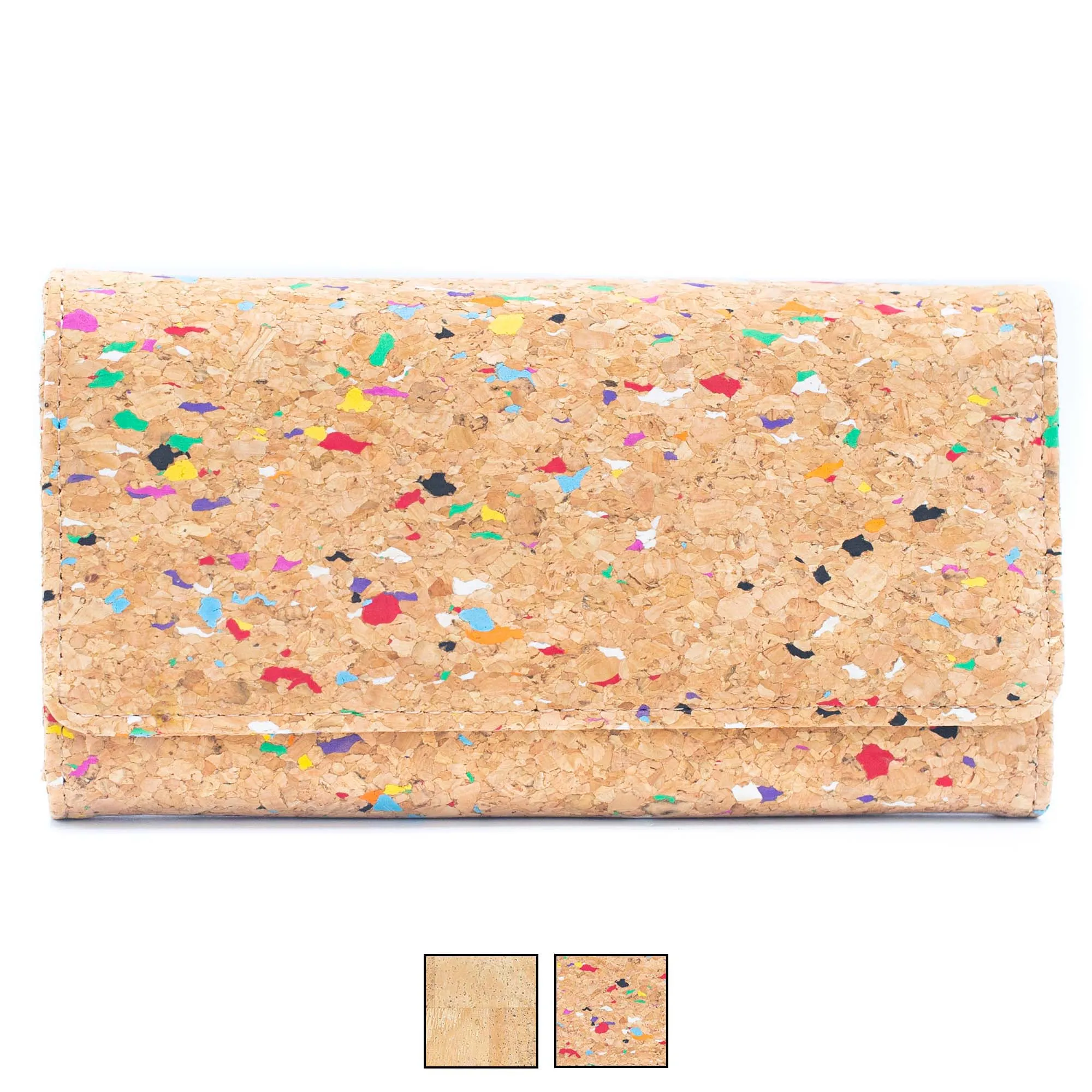 BUY 1 GET 1 FREE: All natural cork bifold smart vegan women's wallet BAG-2017