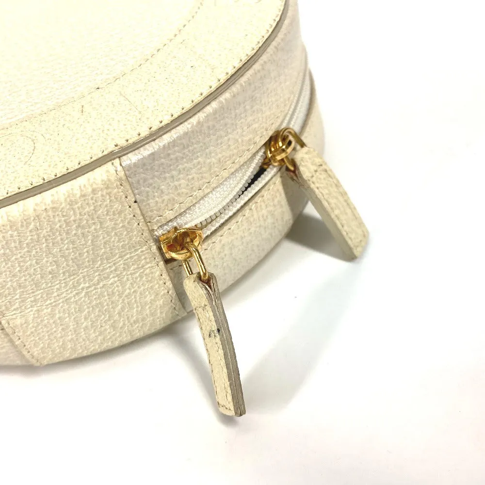 BVLGARI Shoulder Bag leather Ivorytype logo Pochette Women Used