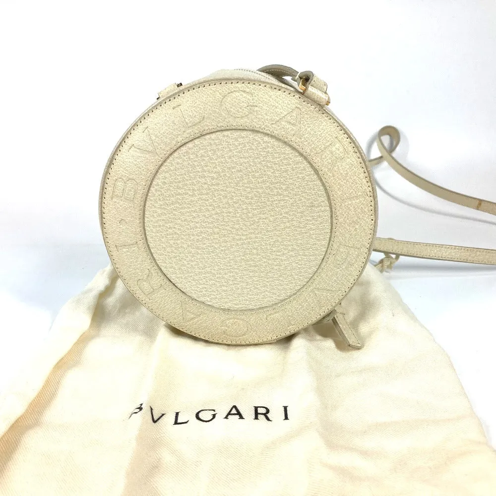 BVLGARI Shoulder Bag leather Ivorytype logo Pochette Women Used