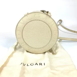 BVLGARI Shoulder Bag leather Ivorytype logo Pochette Women Used