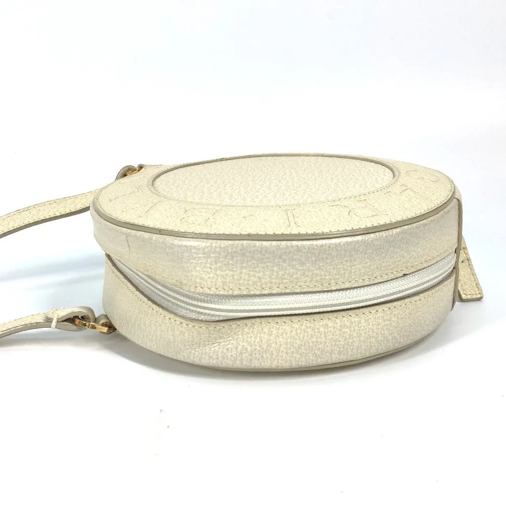 BVLGARI Shoulder Bag leather Ivorytype logo Pochette Women Used