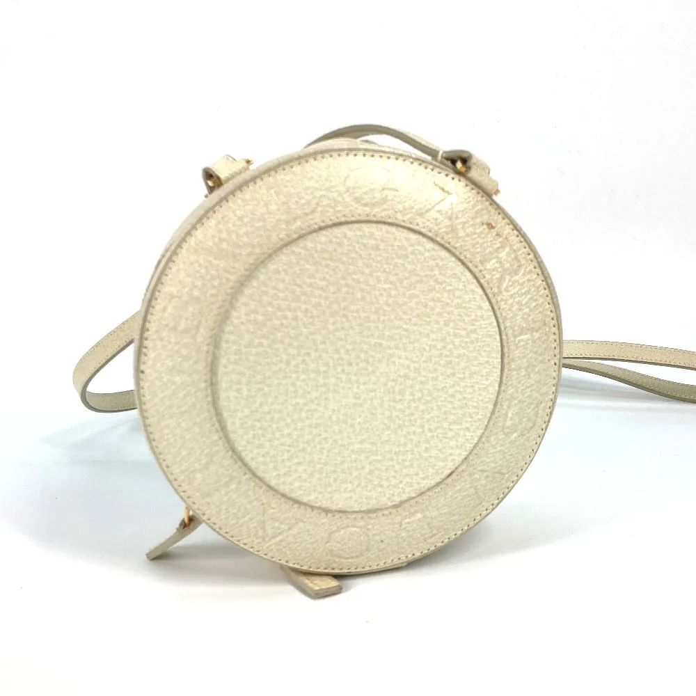 BVLGARI Shoulder Bag leather Ivorytype logo Pochette Women Used