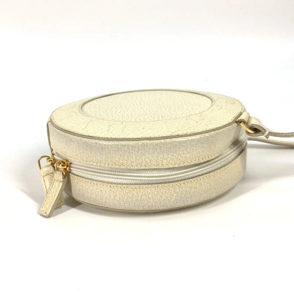 BVLGARI Shoulder Bag leather Ivorytype logo Pochette Women Used