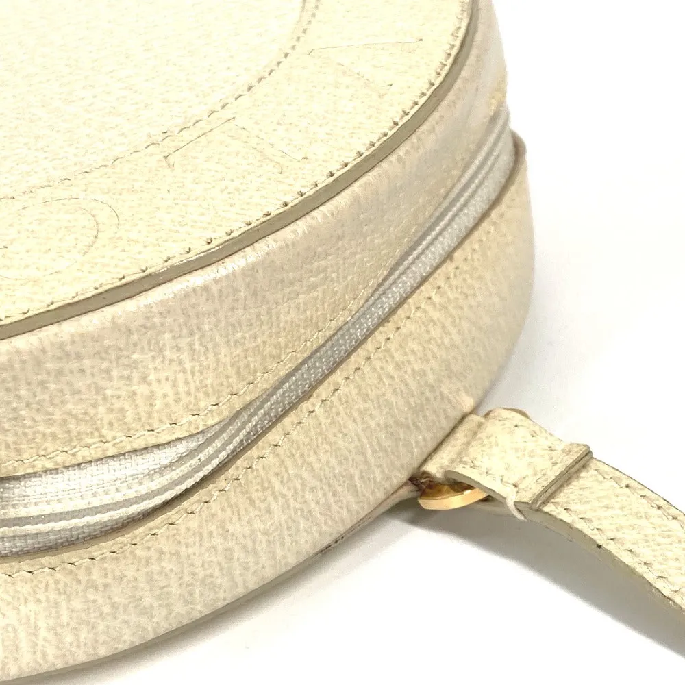 BVLGARI Shoulder Bag leather Ivorytype logo Pochette Women Used