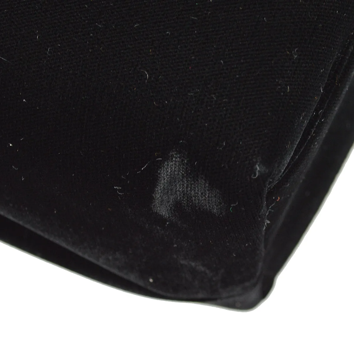 Chanel 1991-1994 Black Velvet Shoulder Tote Bag