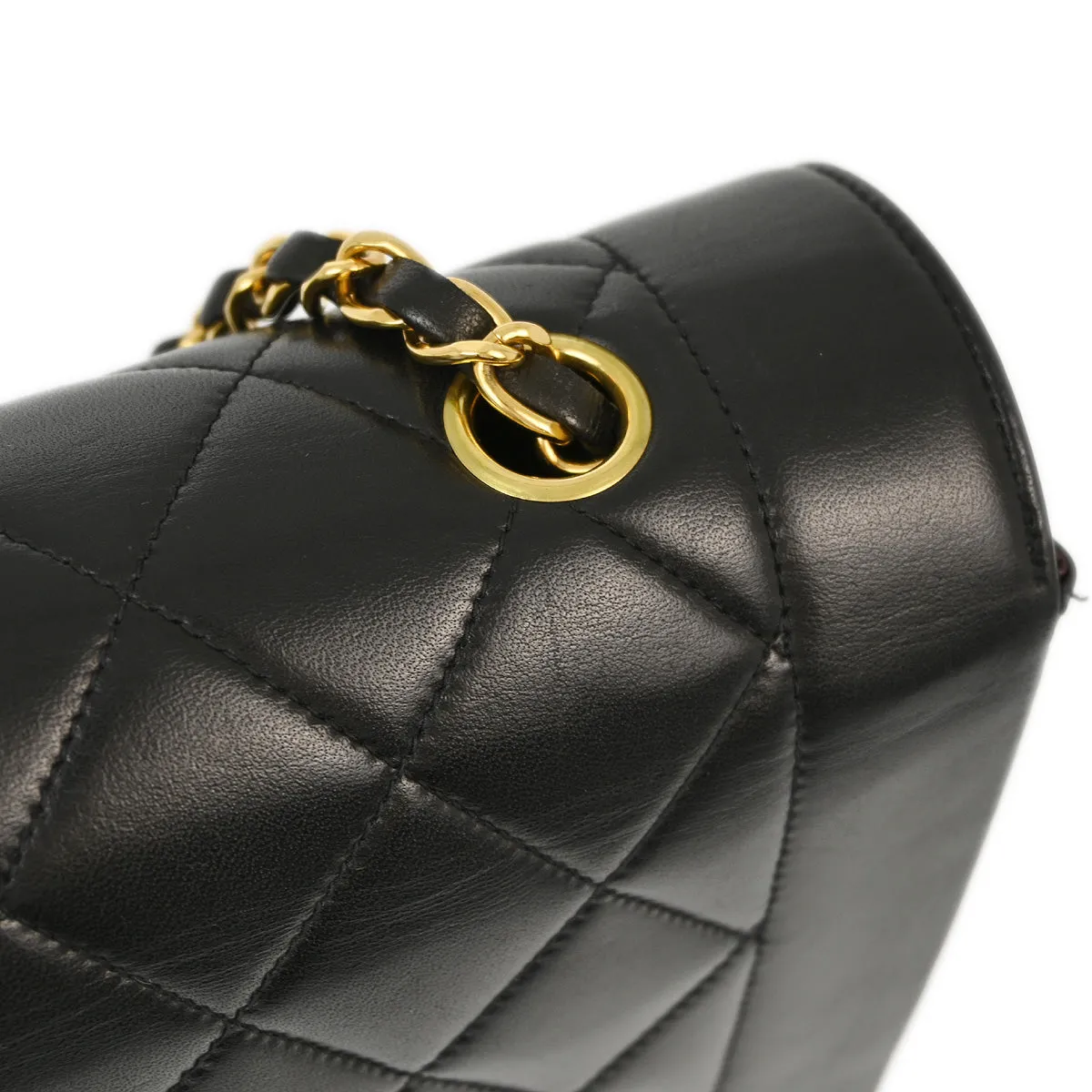 Chanel 1994-1996 Black Lambskin Small Diana Shoulder Bag