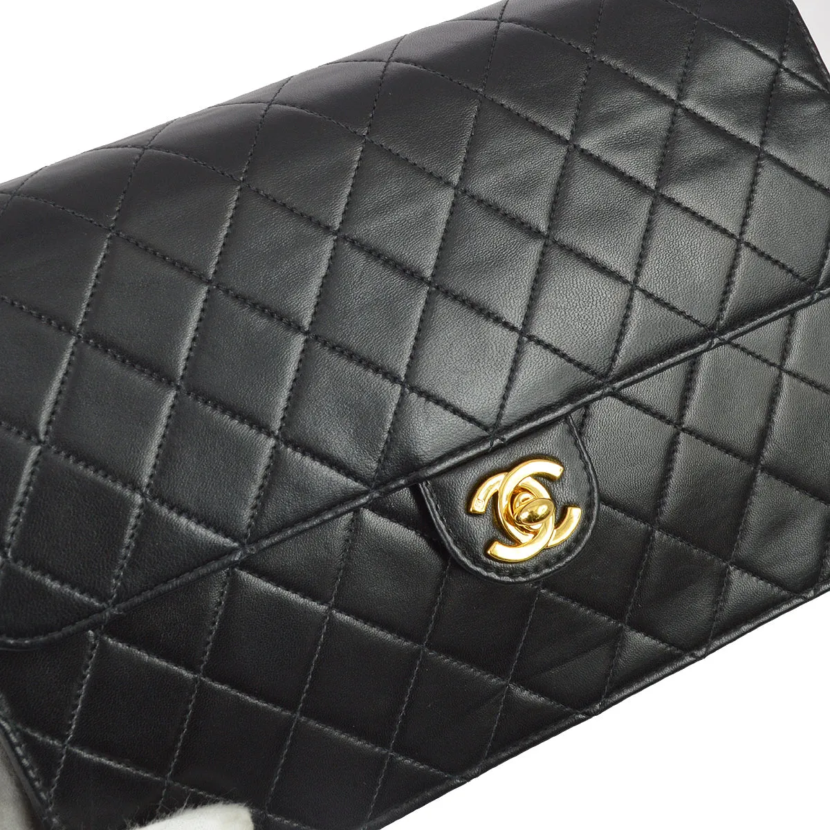 Chanel 2001-2003 Black Lambskin Classic Single Flap Shoulder Bag