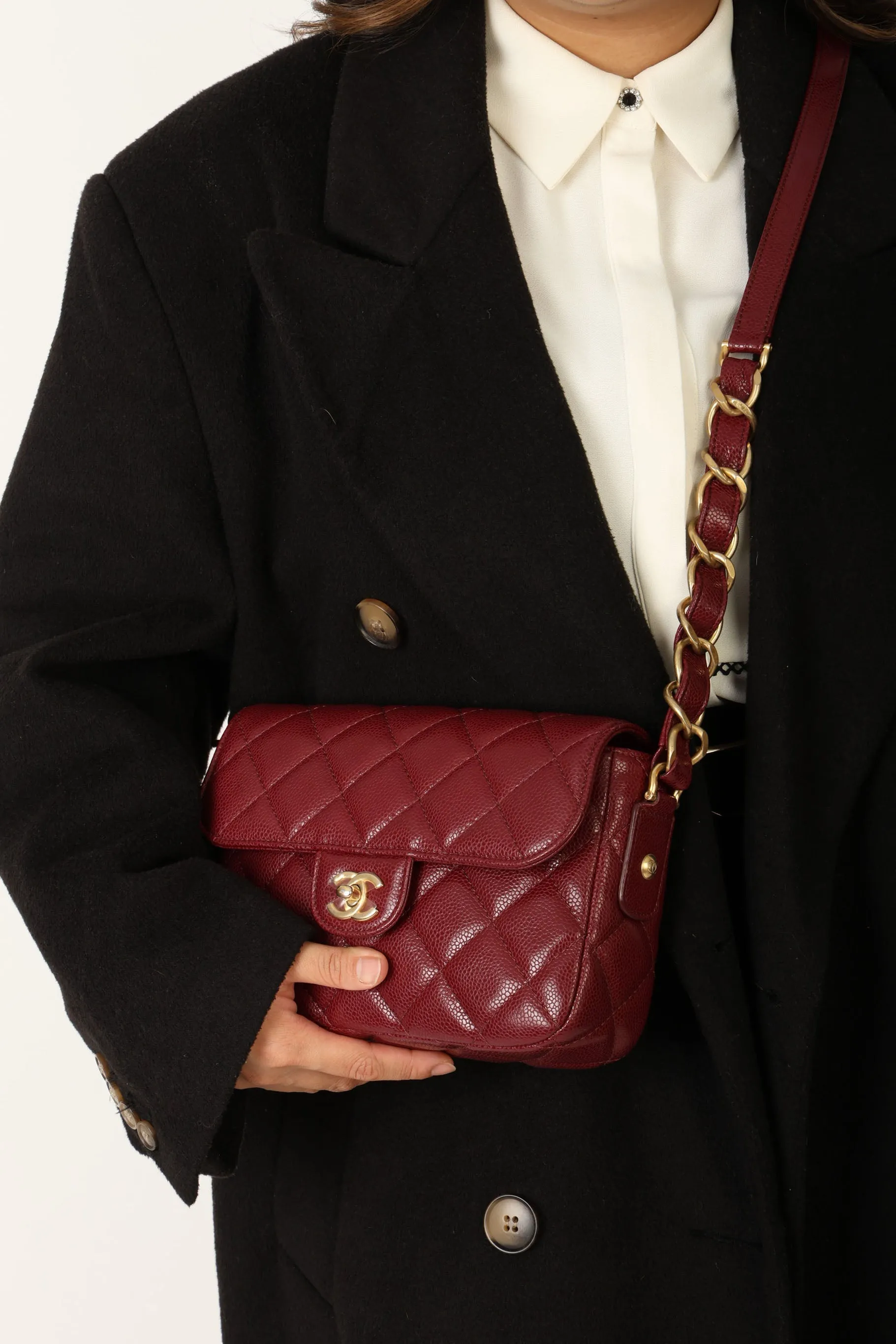 Chanel 2022 Caviar Chain Shoulder Bag