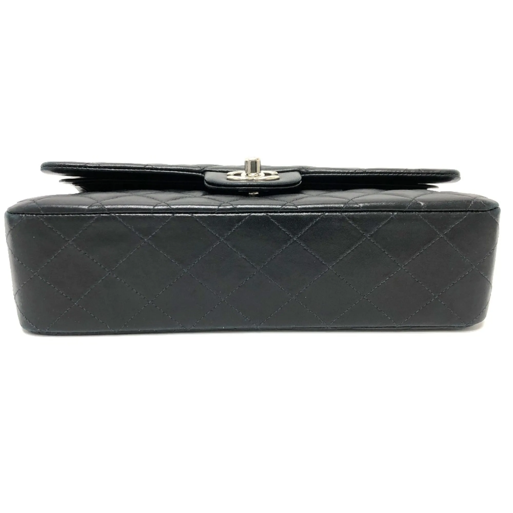 Chanel A01112 Double Chain W flap Shoulder Bag SVHardware Black Wine Red/SilverHardware
