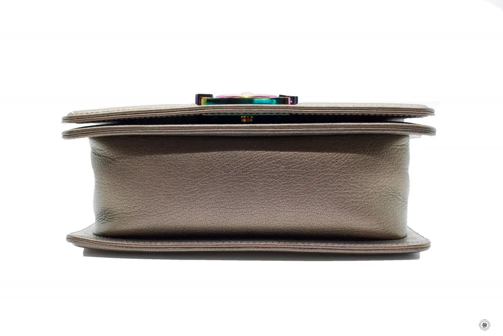 Chanel A67085 Y60313 Boy Iridescent  Bronze   2B041 Calfskin Small  Shoulder Bags