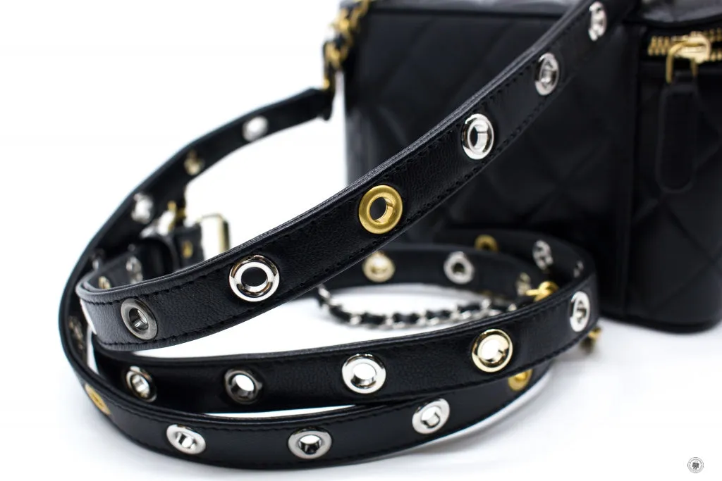 Chanel AP2550B07242 Vanity With Gold And Silver Chain Black   94305 Lambskin Shoulder Bags Shw