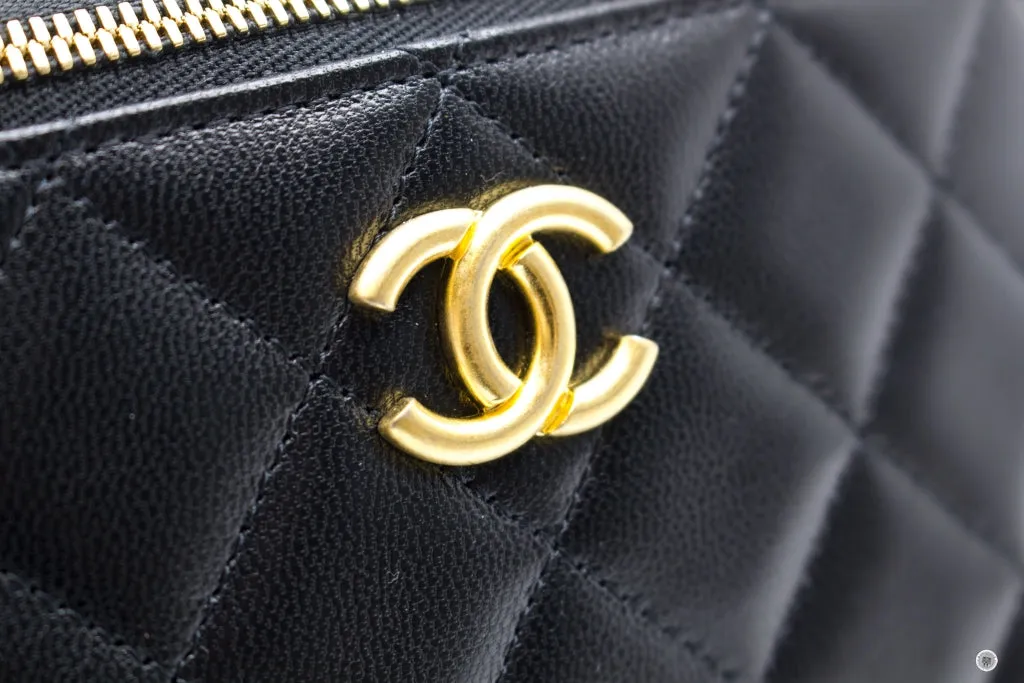 Chanel AP2550B07242 Vanity With Gold And Silver Chain Black   94305 Lambskin Shoulder Bags Shw