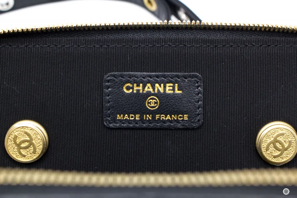 Chanel AP2550B07242 Vanity With Gold And Silver Chain Black   94305 Lambskin Shoulder Bags Shw