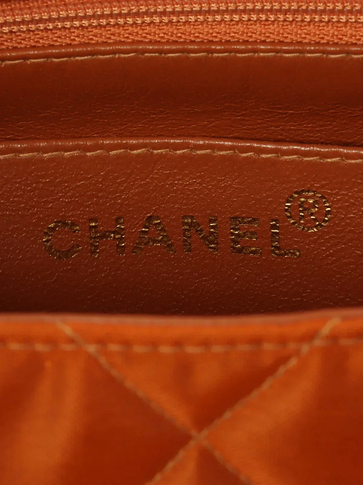 CHANEL Around 1997 Made Nylon Turn-Lock One Shoulder Bag Orange