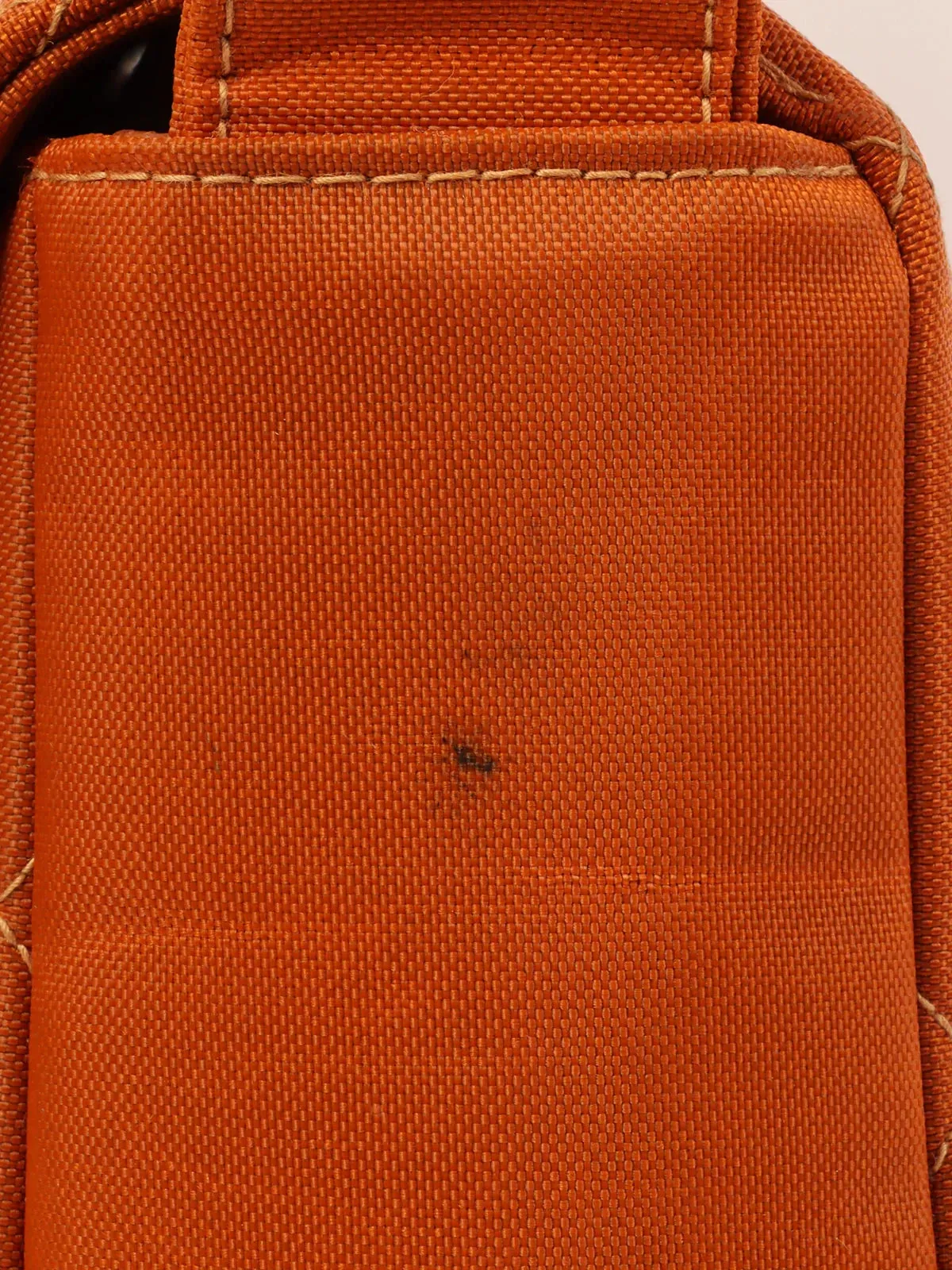 CHANEL Around 1997 Made Nylon Turn-Lock One Shoulder Bag Orange