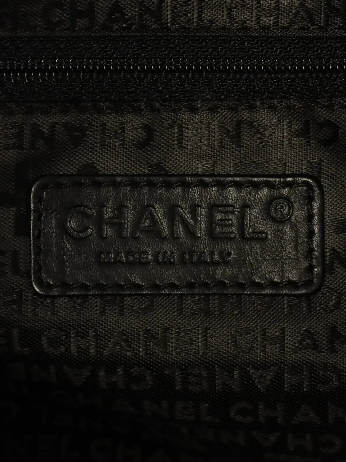 CHANEL Around 2004 Made Suede Camellia Pattern Cc Mark Plate Chain Shoulder Bag Black