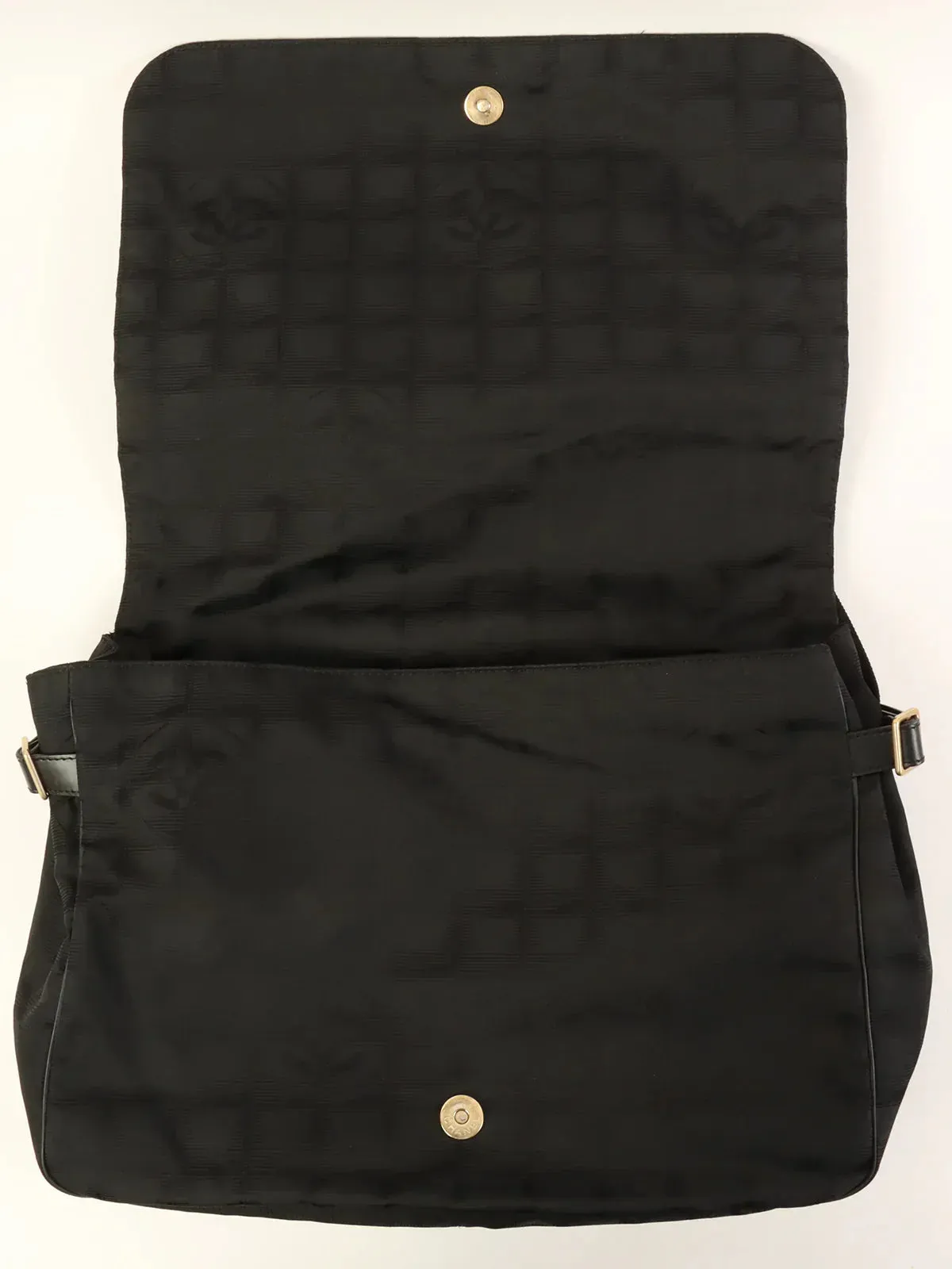 CHANEL Around 2005 Made New Travel Nylon Shoulder Bag Black