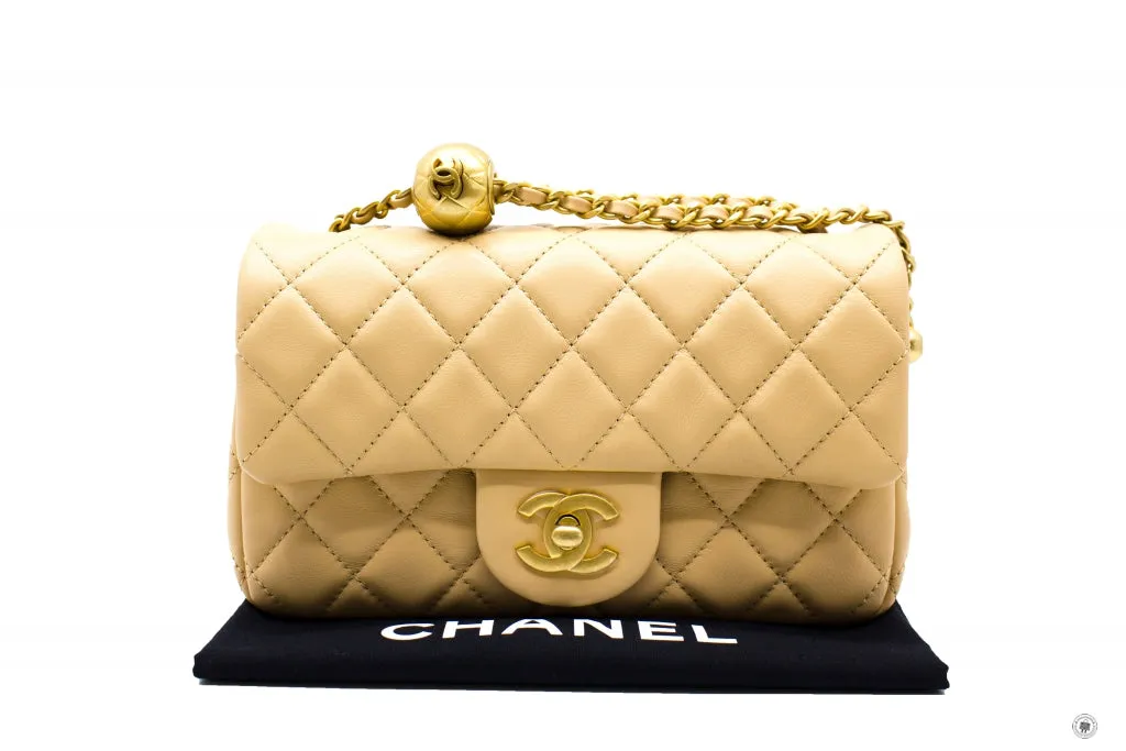 Chanel AS1787B0291 Classic CC Flap  Beige   NG121 Lambskin Shoulder Bags Gbhw