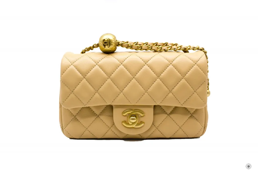 Chanel AS1787B0291 Classic CC Flap  Beige   NG121 Lambskin Shoulder Bags Gbhw