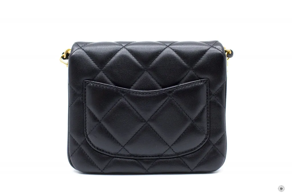 Chanel AS2733 B06356 CC Logo Flap Bag Black   94305 Calfskin Shoulder Bags Gbhw