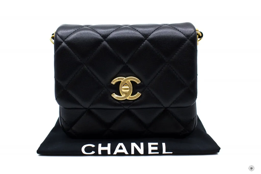 Chanel AS2733 B06356 CC Logo Flap Bag Black   94305 Calfskin Shoulder Bags Gbhw