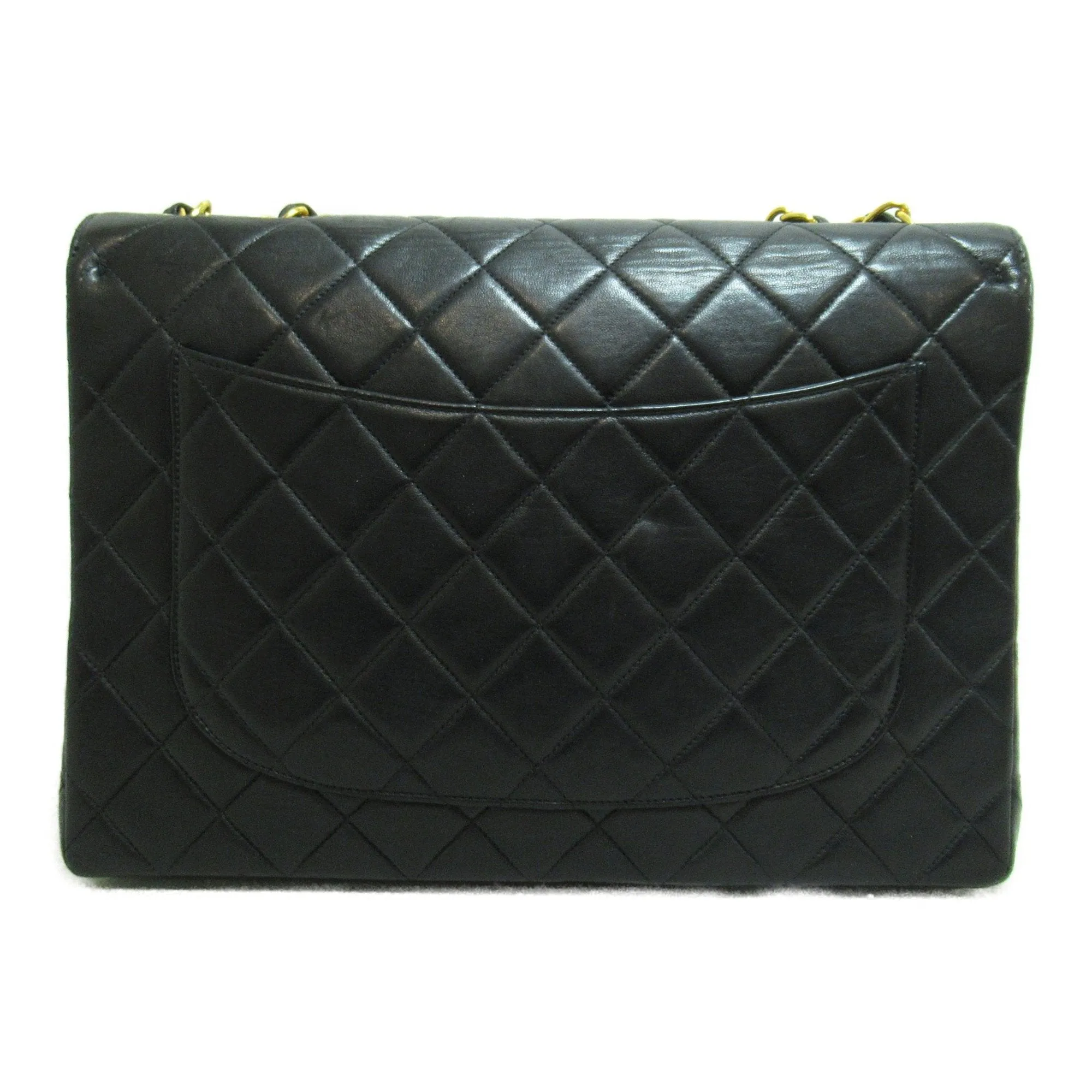 CHANEL Big Matelasse ChainShoulder Bag Black Lambskin (sheep leather)