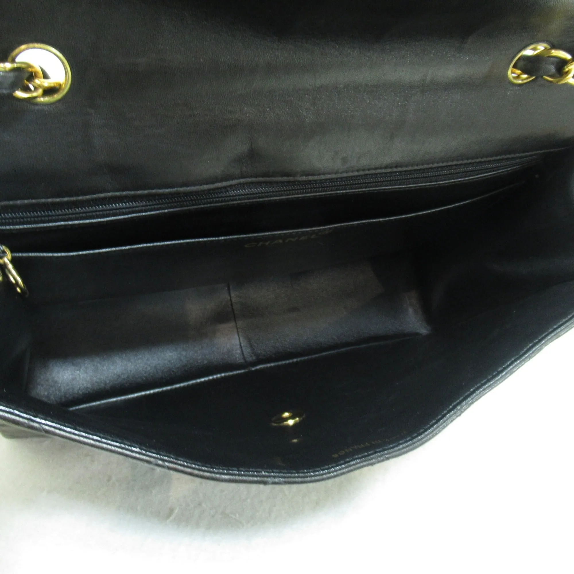 CHANEL Big Matelasse ChainShoulder Bag Black Lambskin (sheep leather)