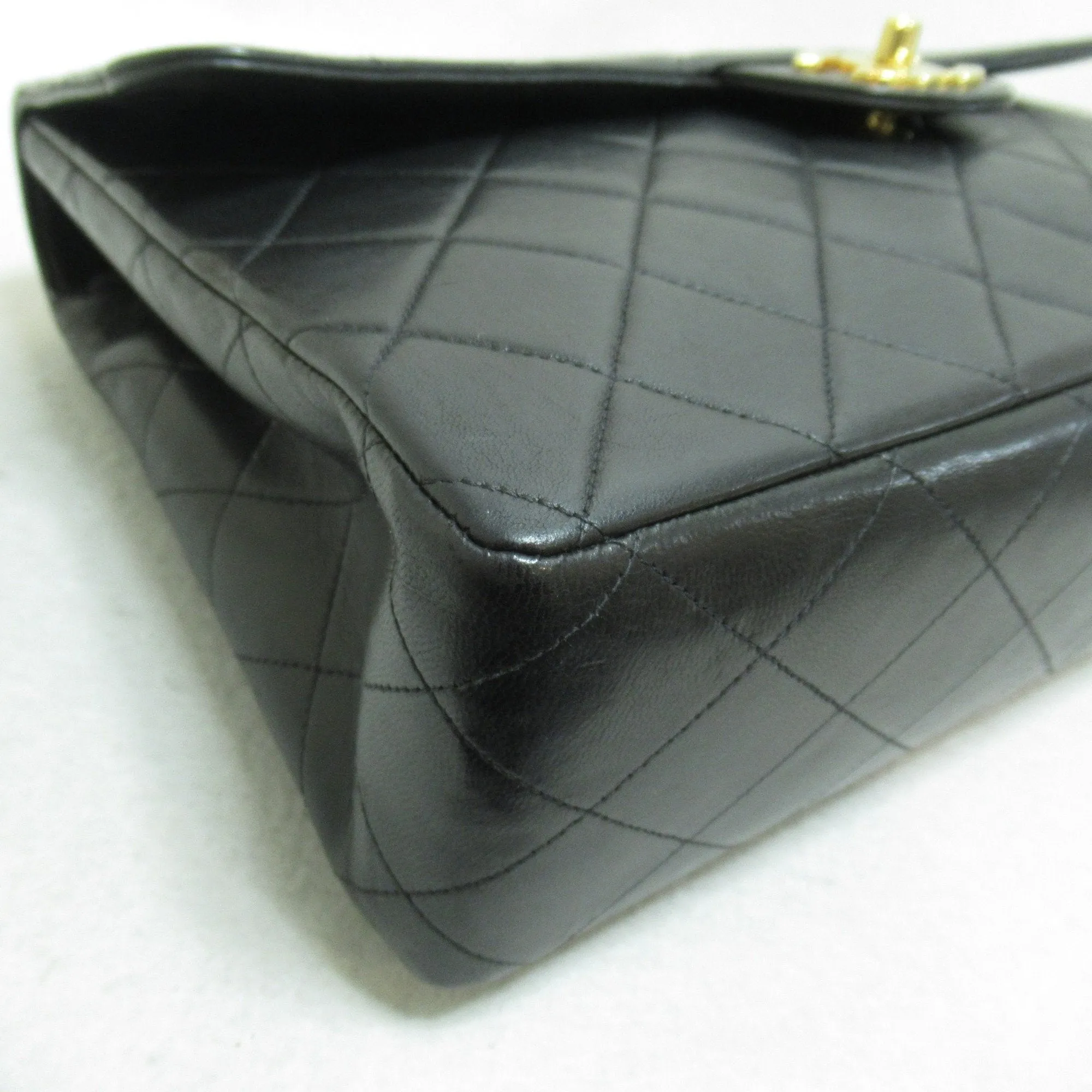 CHANEL Big Matelasse ChainShoulder Bag Black Lambskin (sheep leather)