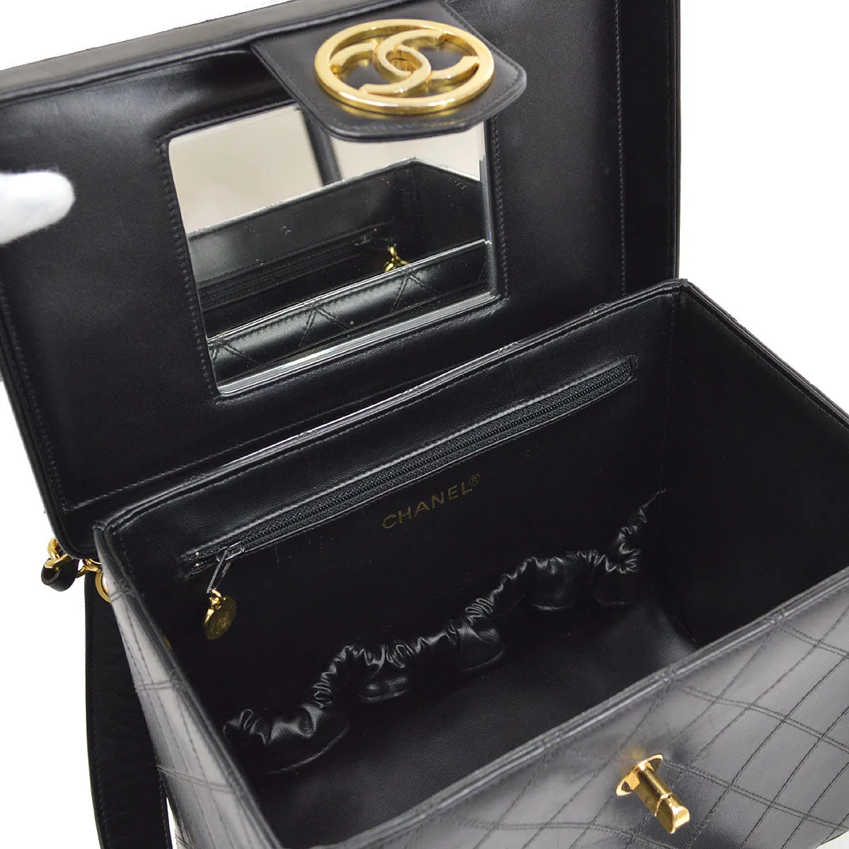 Chanel Black Calfskin 2way Shoulder Handbag